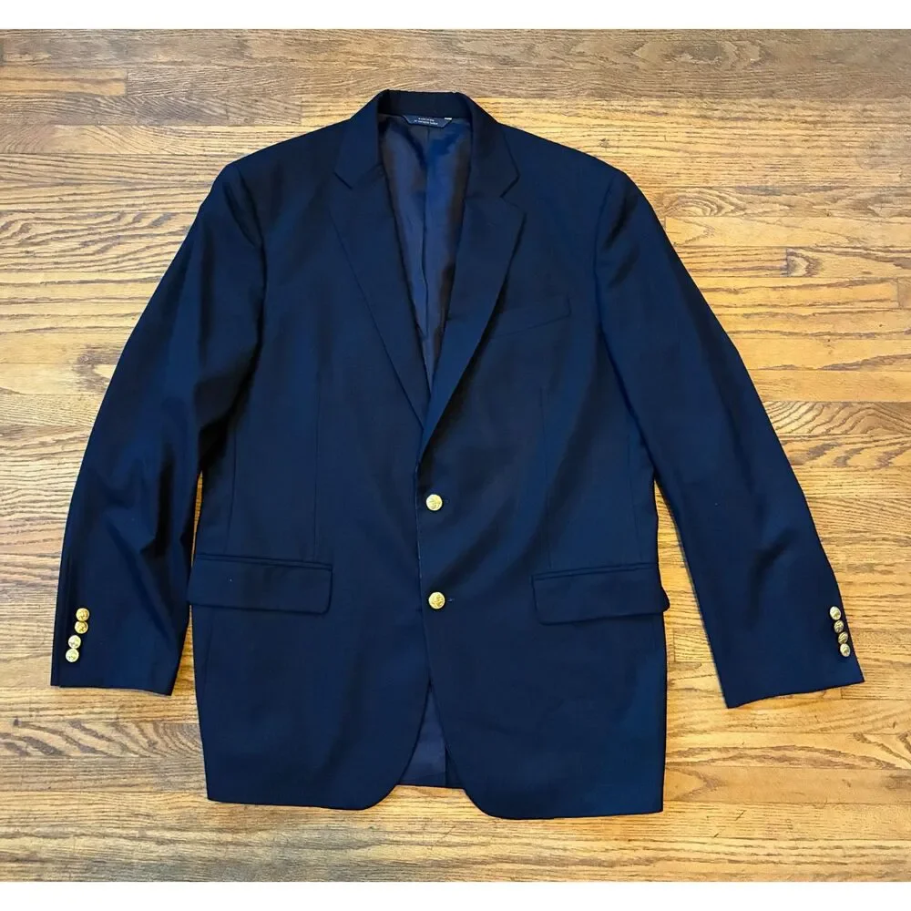 Brooks Brothers 1818 Madison Blue Loro Piana Suit Blazer Jacket   Mens Size 42R